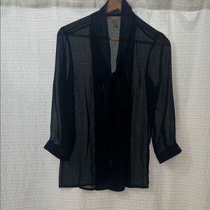 Elegant True Navy Sheer Women's Top